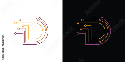 The letter 'D' with a touch of modern, minimalist digital elements