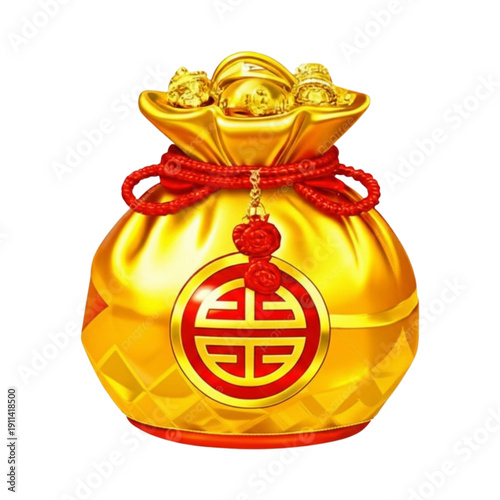 gold bag with money