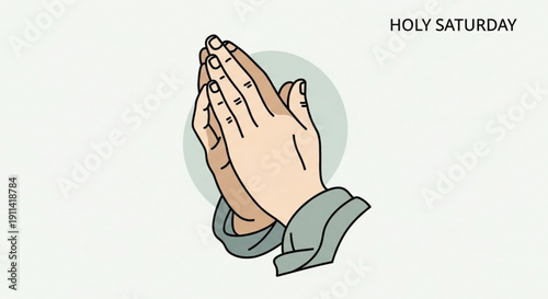 Praying hands in prayerful gesture on holy saturday symbolizing faith and spirituality