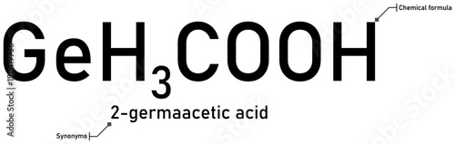 2-Germaacetic acid chemical formula with callout titles