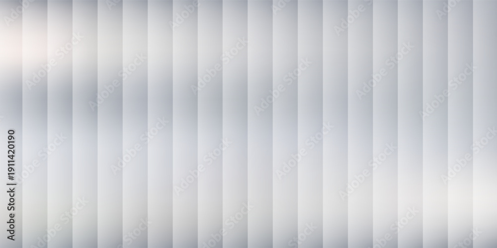 Fototapeta premium Silver metal aura glass, pale vertical reeded gradient texture. modern.