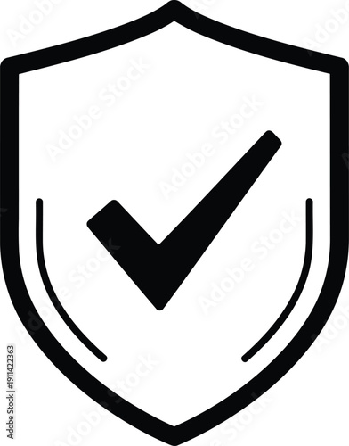 Protection and security symbol with check mark