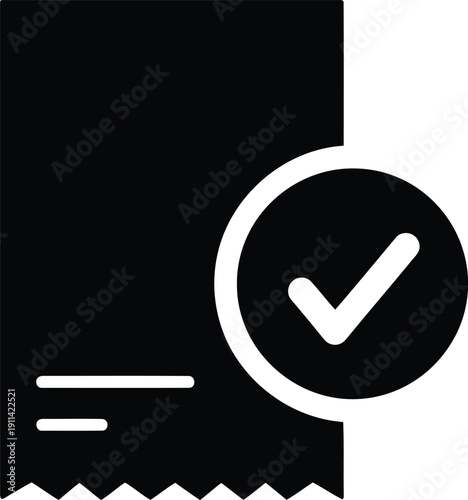  Receipt with check mark indicating confirmation or validation