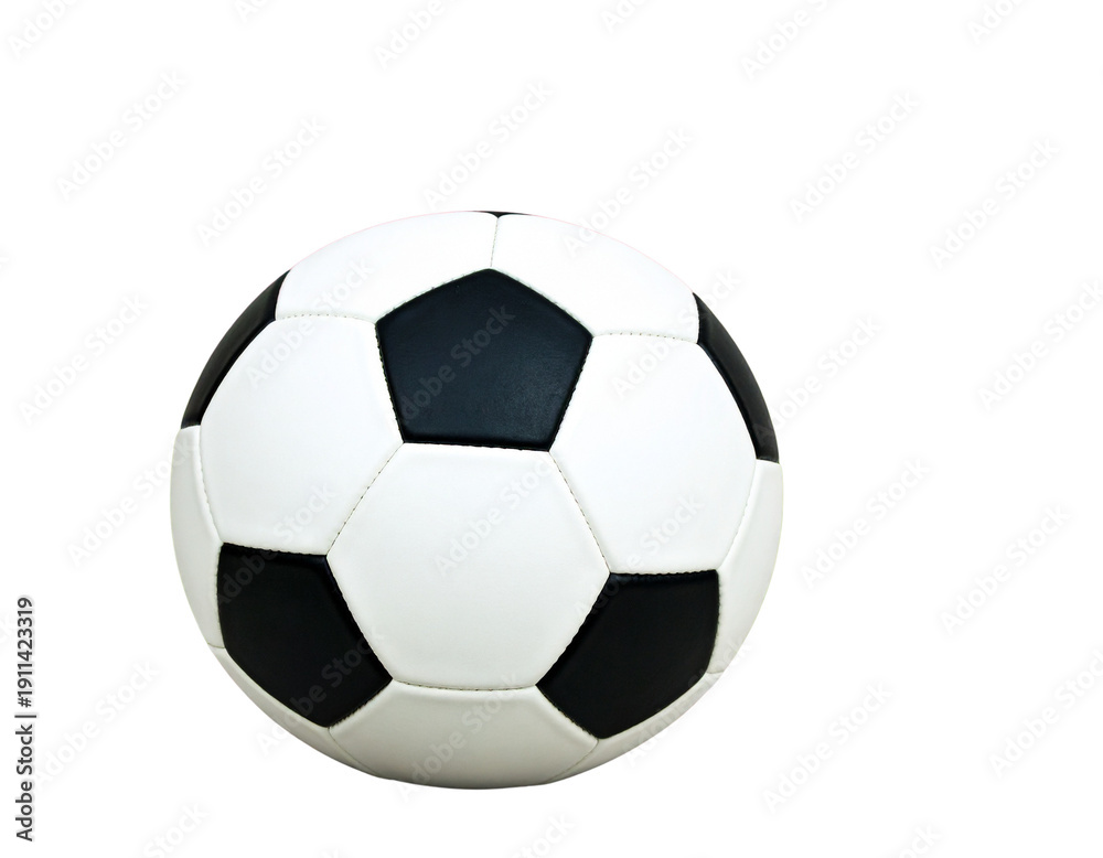 Fototapeta premium A soccer ball with a red and white stripe (2)