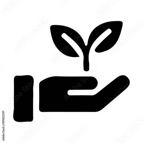 Hand Holding Seedling Growth Icon