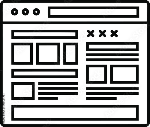 Simple webpage layout icon