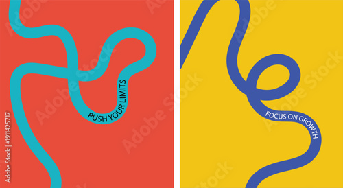 Vibrant abstract poster with flowing shapes in warm colors featuring colorful, fluid wavy lines for a dynamic, modern feel, motivational design typography for creative wall art .