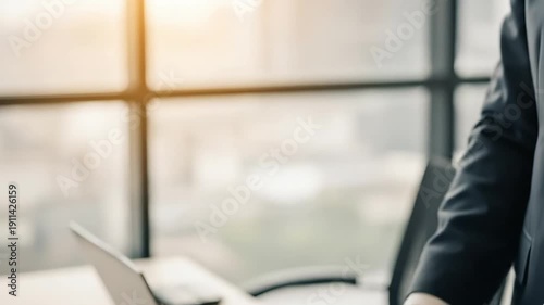 cinematic video of businessman handshake as a sign of collaboration agreement