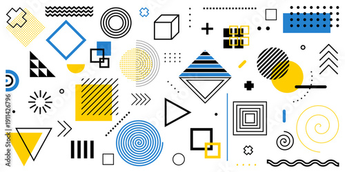 vector geometric elements in abstract background. Clipart isolated on transparent background. 
