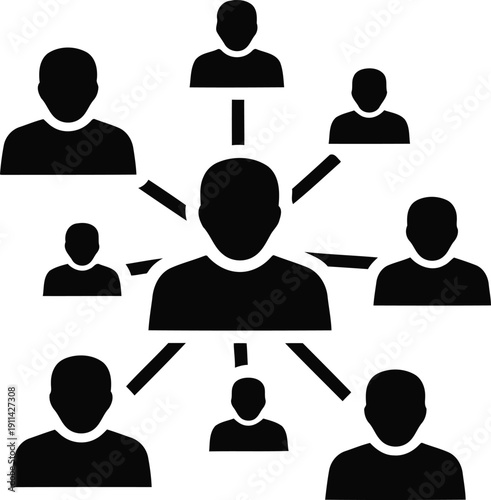 Central person connecting with multiple people