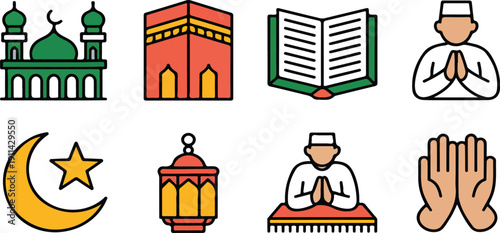 Justice and Law Symbols Vector Set – Scales, Gavel, Handcuffs, and Documents