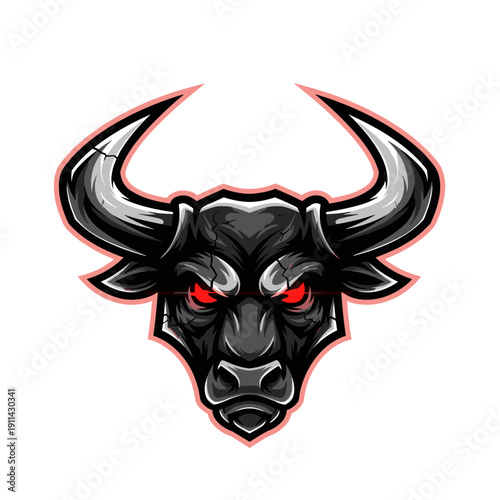 Gray dragon head mascot logo with fierce expression and orange flames