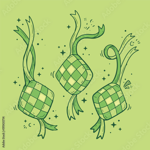 Doodle Illustration for Islamic Ramadan Theme