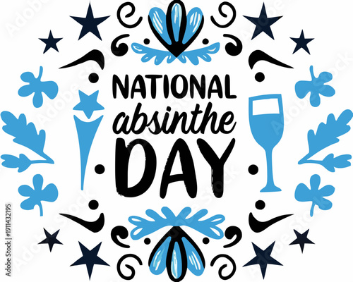 Absinthe Drink Vector, National Absinthe Day Celebration Illustration