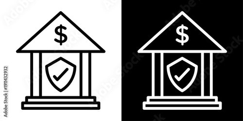 Banking security icon representing secure banking, financial protection, safe transactions, fraud prevention, and data security.