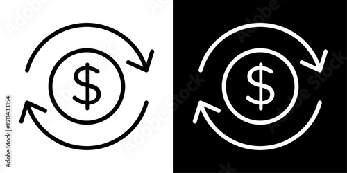 Payment processing icon representing transaction in progress, digital payment flow, online banking transfer, and fintech services.