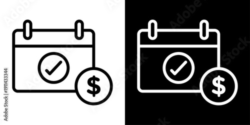 Subscription icon representing recurring payment, membership plan, monthly billing, auto renewal, and finance app interface.