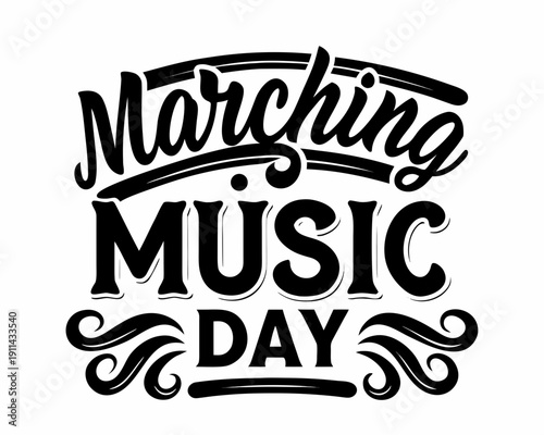 Marching Band Vector, Marching Music Day Celebration Illustration
