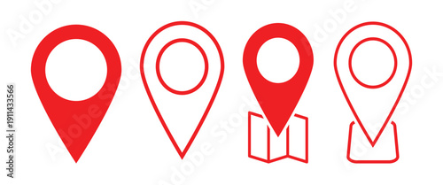 Location pin icon for marker place and navigation and tracking system . Vector illustration isolated on white background.