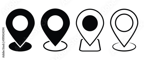 Location Pin Point Logo can be used for Digital Mapping, Navigation and tracking system. Simple  vector illustration isolated on white background.