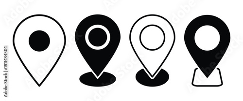Location Pin Point Logo can be used for Digital Mapping, Navigation and tracking system. Simple  vector illustration isolated on white background.