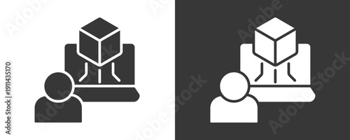 Simulation Icon Set Vector Collection Isolated In Black And White