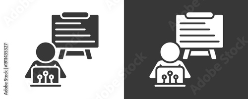 Training Icon Set Vector Collection Isolated In Black And White