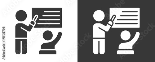 Teacher Icon Set Vector Collection Isolated In Black And White