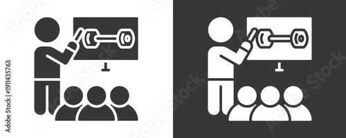 Training Program Icon Set Vector Collection Isolated In Black And White