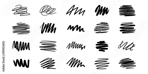 Black scribbles on white background black lines hand drawn 2 abstract