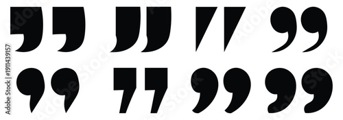 Quotation mark sign and symbol for direct quotations, Titles of short works Used for poems, songs, short stories. Quote icon vector illustration.