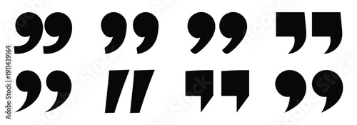 Quotation mark sign and symbol for direct quotations, Titles of short works Used for poems, songs, short stories. Quote icon vector illustration.