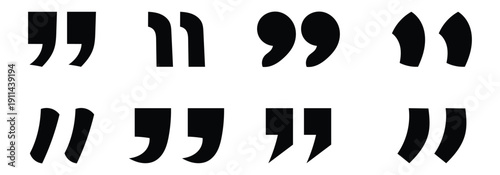 Quotation mark sign and symbol for direct quotations, Titles of short works Used for poems, songs, short stories. Quote icon vector illustration.