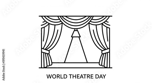 Theatre stage with curtains on world theatre day a celebration of performing arts and drama