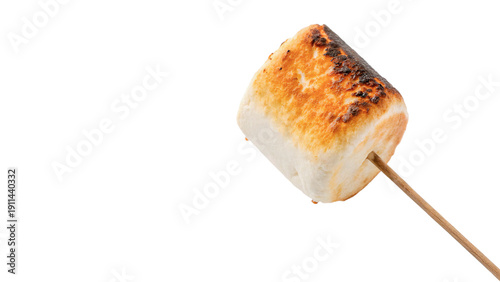 Photos People roast marshmallows on sticks over a campfire isolated on transparent back