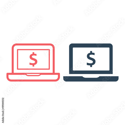 Laptop icons set, computer logo vector illustration.