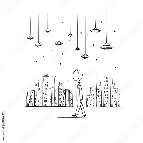 Abstract Dark Void Digital Art Background with Infinite Copy Space