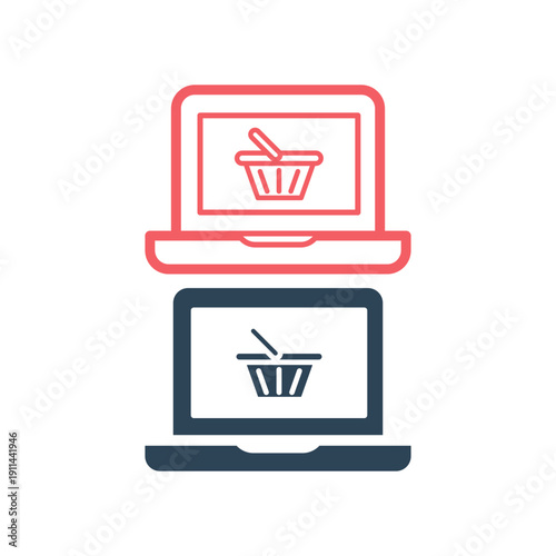 Laptop icons set, computer logo vector illustration.