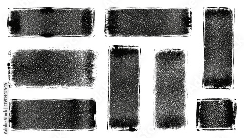 Abstract textured black ink marks, versatile for distressed grunge effects and graphic design overlays, offering a raw, artistic feel for creative projects