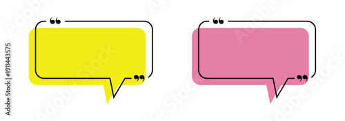 Hand drawn quote box frame set in different shape ideal for  comment outline, chat box, message template and various design projects.  Vector illustration.