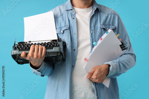 Male screenwriter with scen...