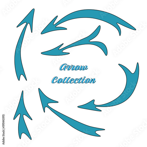 Business element icon in doodle style, arrow, infographic. Isolated vector illustration design. Hand drown business icon. Business idea concept.