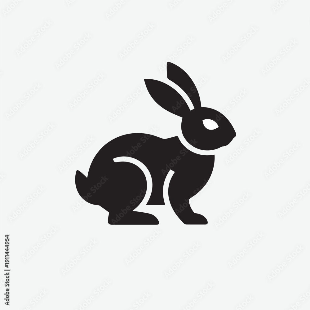 Fototapeta premium Single black and white rabbit