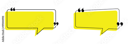 Quote box frame. Texting boxes color flat icons. Blank template quote info design boxes quotation bubble blog symbols.  Chatting, comment, remark, info windows shape isolated on white background.