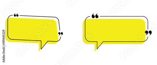 A visually appealing trio of empty quote boxes in distinct colors.  Communication or suggestion testimonial in chat bubble design. Bubble testimonial banner, quote.