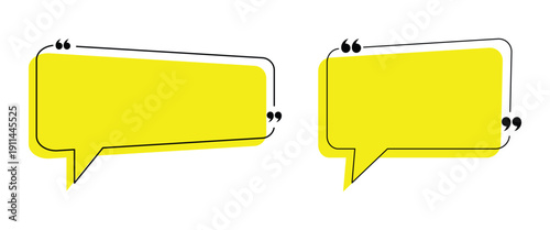 A visually appealing trio of empty quote boxes in distinct colors.  Communication or suggestion testimonial in chat bubble design. Bubble testimonial banner, quote.