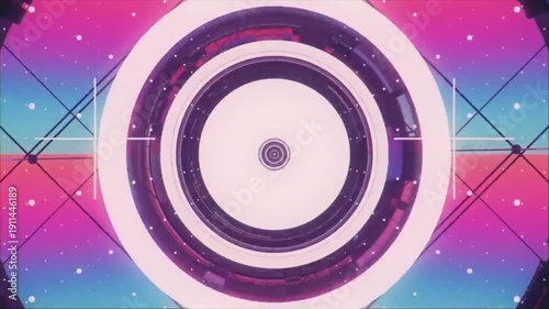 Wallpaper Mural Hypnotic Neon Spirals in Futuristic Tunnel Torontodigital.ca