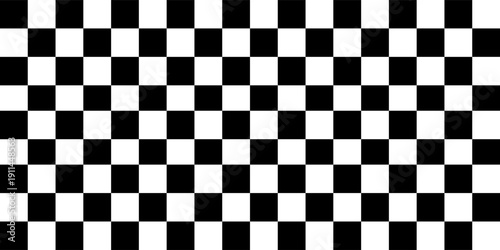 Black and white checkered pattern. Chess board texture vector wallpaper. Black and white square background. Creative illustration.