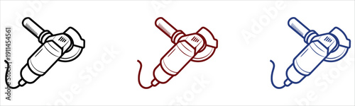 Three necktie icons in different colors vector illustration.