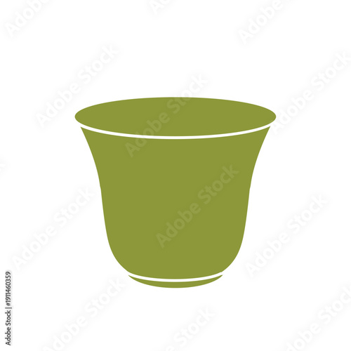 版画風　シンプルな湯呑み